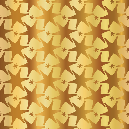 Luxe Gold Starry All Over Seamless Vector Pattern. Drawn Silhouette Stars llustration for Winter Fashion Prints, Christmas Packaging, Magical Paper Goods, Luxury Golden Wrapping or Golden Stationery.のイラスト素材