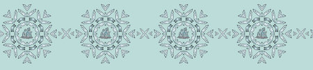 Sacred Esoteric Quartz Crystal Magic. Hand Drawn Seamless Vector Border. Precious Stone Energy...