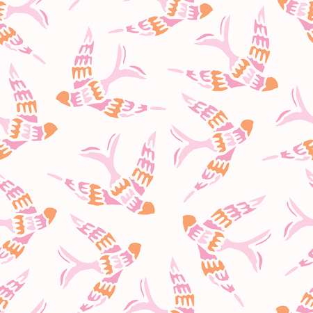 Flock of Birds Flying Seamless Vector Pattern Sea Beachのイラスト素材