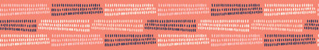 Hand drawn coral blue scribble lines. Seamless vector border stripes. Trendy stylish sketchy...