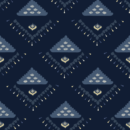 Indigo blue geometric glow triangle pattern seamless repeatingのイラスト素材