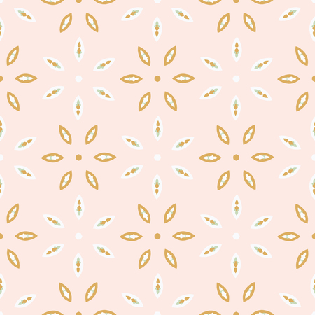 Spring Flower Motif Daisy Style Seamless Vector Pattern. Hand Drawn Allover Floral Texture for Fresh Green Textile Prints, Summer Decor, Pretty Backdrops. Feminine Packaging, Gift Wrap, Wallpaper.のイラスト素材