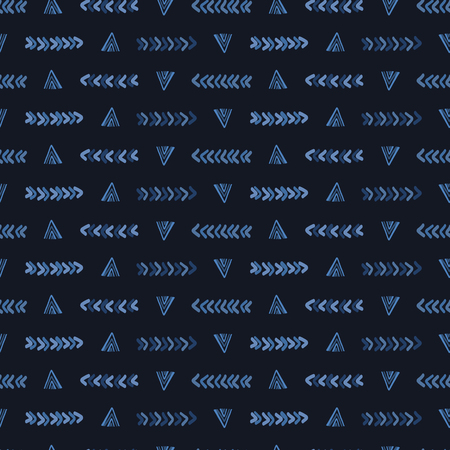 Abstract graphic doodle texture seamless pattern. Sketchy triangle geo stripe vector illustration.のイラスト素材