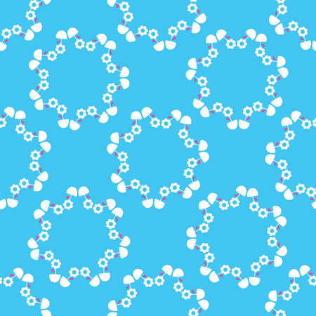 Bright summer daisy flower bloom seamless pattern. Stylized retro floral all over print.のイラスト素材