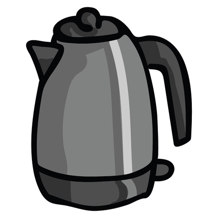Cute electric kettle cartoon vector Illustration of Isolated Kettle Cartoon