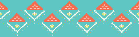 Pretty geometric diamond damask border. Seamless repeating. Hand drawn mosaic vector illustration....