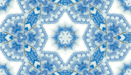 Abstract colorful kaleidoscope seamless pattern. Geometric floral vector background. Mosaic azulejo...