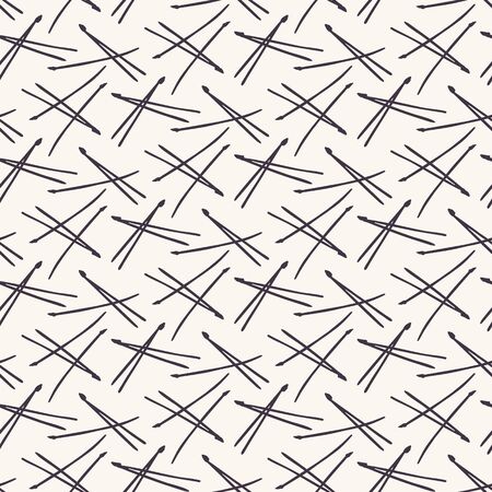 Hand drawn abstract Christmas foliage pattern. Tiny tossed pine needles. White ecru background. Cute winter holiday all over print. Festive gift wrapping paper illustration. Seamless vector swatch.のイラスト素材