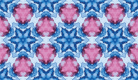 Abstract colorful kaleidoscope seamless pattern. Geometric winter star vector background. Mosaic...