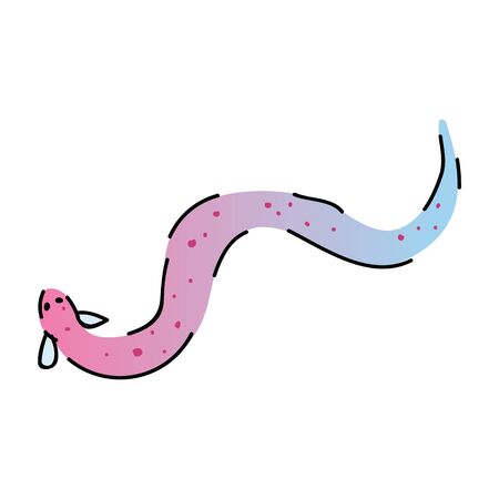Cute colorful eel vector. Hand drawn ocean life clipart.のイラスト素材