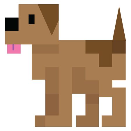 Cute 8bit pet dog vector illustration. Beagle pixel art.のイラスト素材