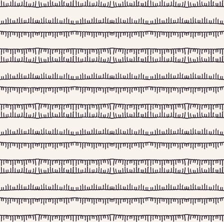 Embroidery stitching stripes pattern. Victorian needlework seamless vector background. Hand stitch ornamental textile print. Monochrome ecru cream handicraft home decor. Simple needlework.のイラスト素材