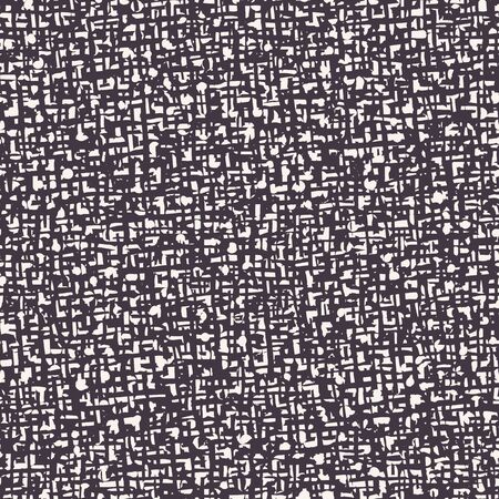 Seamless pattern. Hand drawn abstract hessian fabric texture. Stylish monochrome overlay background. Elegant simple textile brush all over print. Graphic design element illustration. Vector swatchのイラスト素材