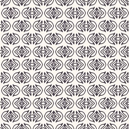 Seamless pattern hand drawn ornamental stripe background. Leaf stylized allover print. Vector intricate line art swatchのイラスト素材