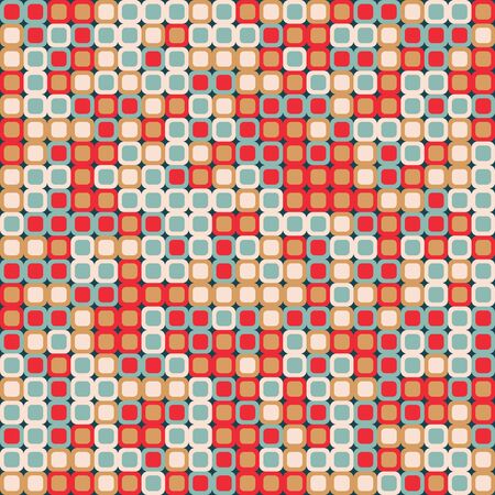 Seamless vector pattern. Hand drawn square geometric mosaic grid. Modern all over print.のイラスト素材