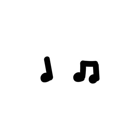 Hand Drawn Music Note Vector Illustration. Concept of Musical Composition for Song Chord. Simple Icon Motif for Orchestra Rhytym. Key, Melody, Karaoke, Tone, Symbol Cute Graphic.のイラスト素材