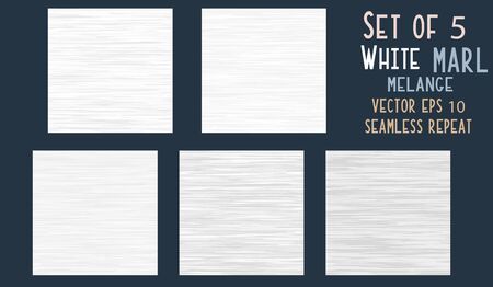 White Grey Marl Heather Texture Background. Faux Cotton Fabric with Vertical T Shirt Style. Vector Pattern Design. Light Gray Melange Space Dye for Textile Effect. Vector EPS .のイラスト素材