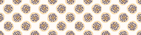 Seamless Embroidery Dot Vector Border Pattern. Modern Geometric Hand Drawn Stitch Circle. Watercolor...