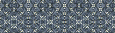 Indigo Blue Star Kaleidoscope Border Texture Background.