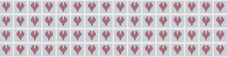 Heart Embroidery Blanket Knit Stitch Seamless Border Pattern. Homespun Handicraft Background. Woolen...