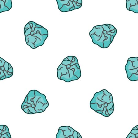 Mystic blue aquamarine crystal vector seamless pattern. Hand drawn birth stone geology crystal background. Trendy magic mineral fashion home decor. Esoteric all over mineral print.のイラスト素材