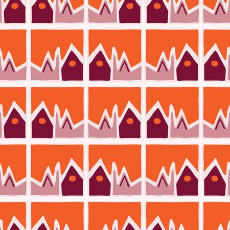 Architectural vector seamless pattern. Paper cut style collage.のイラスト素材