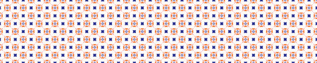 Summer vector mosaic classic blue red on white banner background. Vintage retro mariner style...