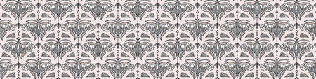 Vintage art deco jewel motif banner. Vector seamless border pattern. Stylised 1920s style geometric...