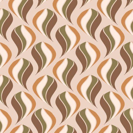 Seamless background leaf wreath gender neutral baby pattern. Simple whimsical minimal earthy 2 tone color. Kids nursery wallpaper or boho woodland nature foliage fashion all over print.のイラスト素材