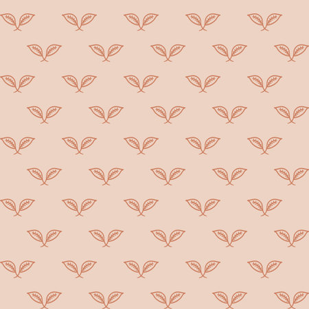 Seamless background leaf wreath gender neutral baby pattern. Simple whimsical minimal earthy 2 tone...