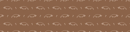 Seamless background cute mosasaur dinosaur gender neutral baby border pattern. Simple whimsical...