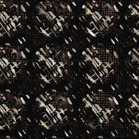 Seamless modern sepia camo print texture background. Worn mottled camouflage skin pattern textile...