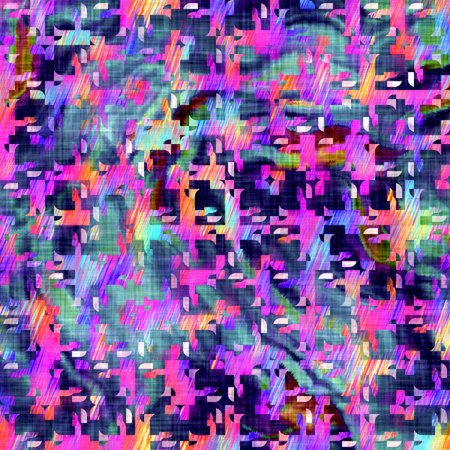 Blurry rainbow glitch check texture background. Irregular bleeding watercolor tie dye seamless...