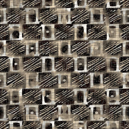 Seamless modern sepia camo print texture background. Worn mottled camouflage skin pattern textile fabric. Grunge rough blur linen all over printの写真素材