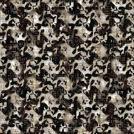 Seamless modern sepia camo print texture background. Worn mottled camouflage skin pattern textile fabric. Grunge rough blur linen all over printの写真素材