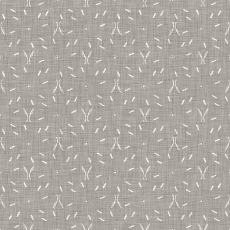 Seamless speckled gray french woven linen texture background. Mottled ecru natural flax fiber...