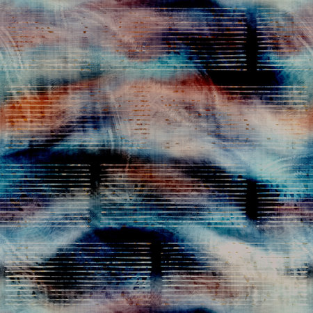 Blurry watercolor glitch artistic stripe texture background. Irregular bleeding tie dye seamless...