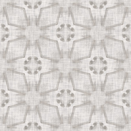 Natural gray french woven linen damask texture background. Old ecru flax wave motif seamless...