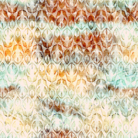 Blurry watercolor glitch artistic damask texture background. Irregular bleeding tie dye seamless...