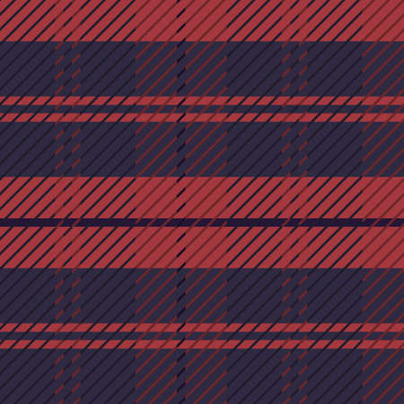 Cute xmas red plaid vector seamless pattern. Checkered scottish flannel print for celtic home decor. For highland tweed trendy graphic design. Tiled rustic houndstooth grid.のイラスト素材