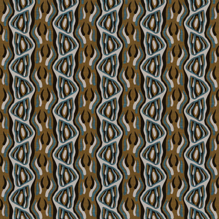 Seamless dark striped linen background. Moody dye wash linear texture. Mid century 50s soft...
