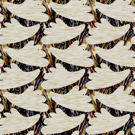 Seamless modern sepia camo print texture background. Worn mottled camouflage skin pattern textile fabric. Grunge rough blur linen all over printの写真素材