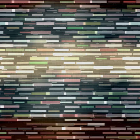 Blur glitch broken stripe texture background. Irregular geometric line watercolor dye seamless pattern. Ombre multicolor digital uneven all over print. Variegated striped wash bleach effect.の写真素材