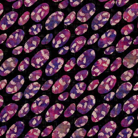 Seamless dark spotted block print background. Boho ethnic soft furnishing fabric style. Tie dye...