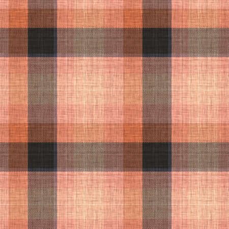 Knit wool plaid background pattern. Traditional warm checkered handmade stitch texture effect. Seamless masculine tweed effect fabric. Melange winter tartan all over print.の写真素材