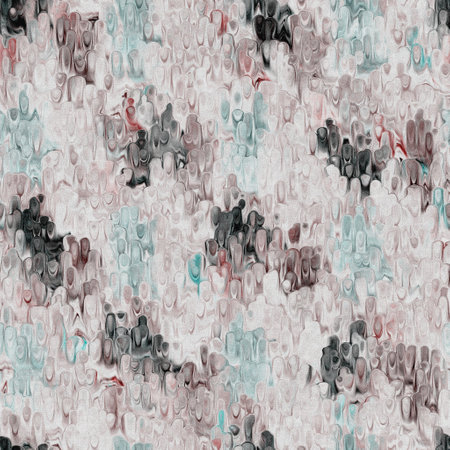 Marbled grunge blotch drip pattern background. Worn turquoise blue red grunge abstract repeat. Book end paper seamless tile material. Decorative italian digital marbled distressed blur all over print.の写真素材