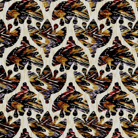 Seamless floral sepia grunge print texture background. Worn mottled flower bloom pattern textile fabric. Grunge rough blur linen all over printの写真素材