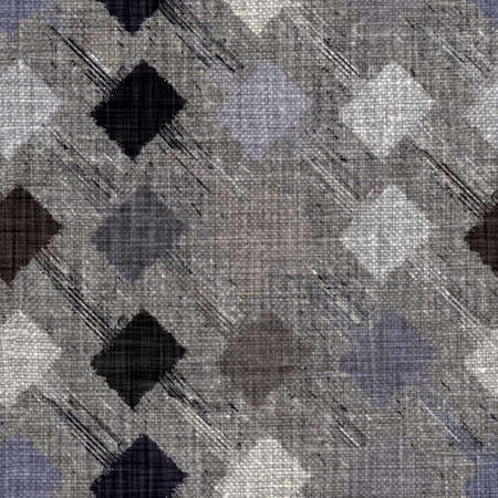 Rustic mottled charcoal grey french linen woven texture background. Worn neutral old vintage cloth printed fabric textile. Distressed all over print . Irregular uneven stained rough grunge effect.の写真素材