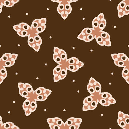 Seamless minimalist doodle flower pattern background. Calm two tone color wallpaper. Simple modern scandi unisex baby design. Organic childish gender neutral baby all over print. Hand drawn floral.のイラスト素材