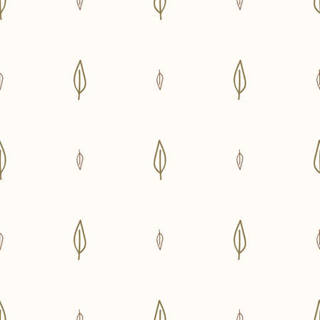 Seamless background two leaf gender neutral baby pattern. Simple whimsical minimal earthy 2 tone color. Kids nursery wallpaper or boho cartoon animal fashion all over print.のイラスト素材